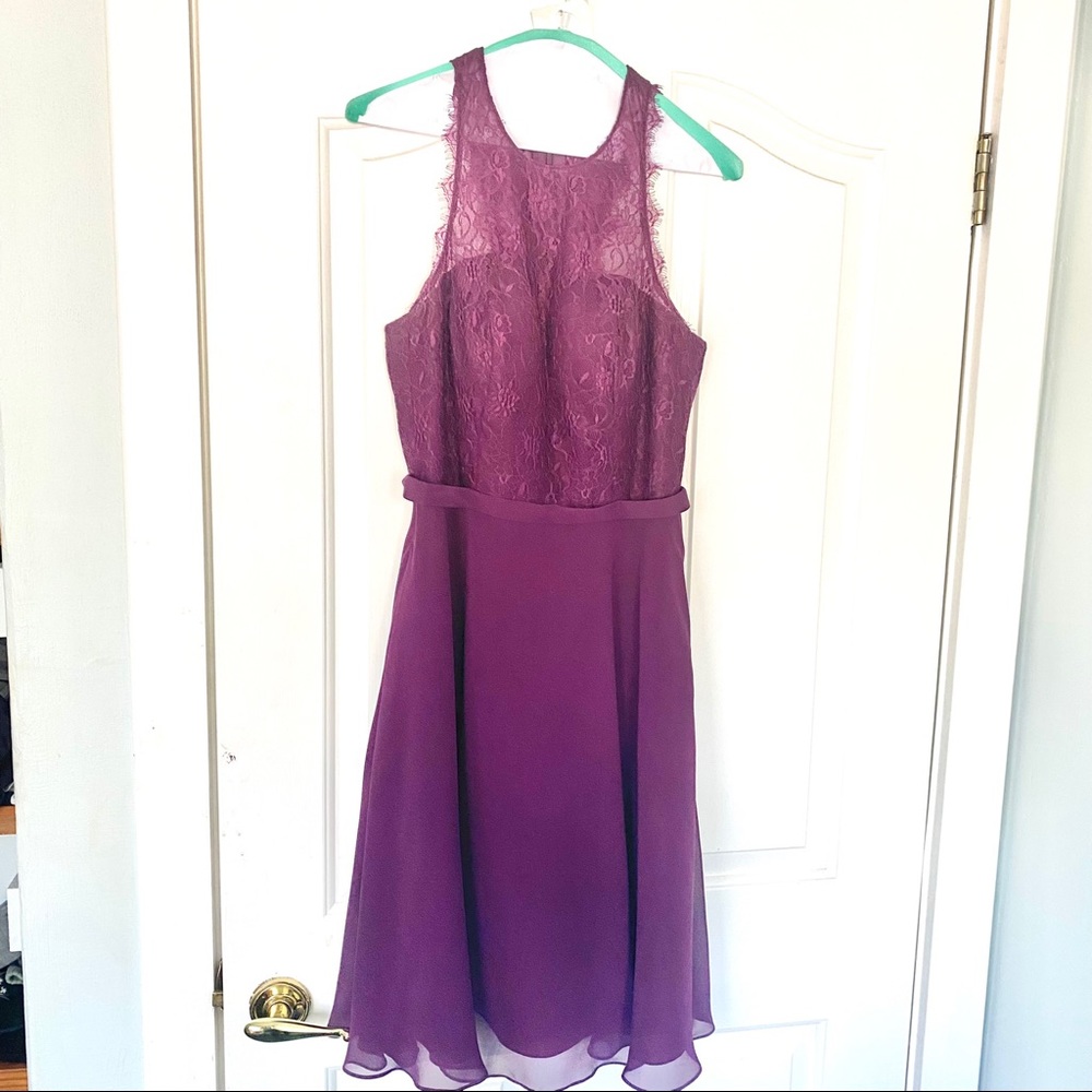 Purple Lace Bodice Formal Dress